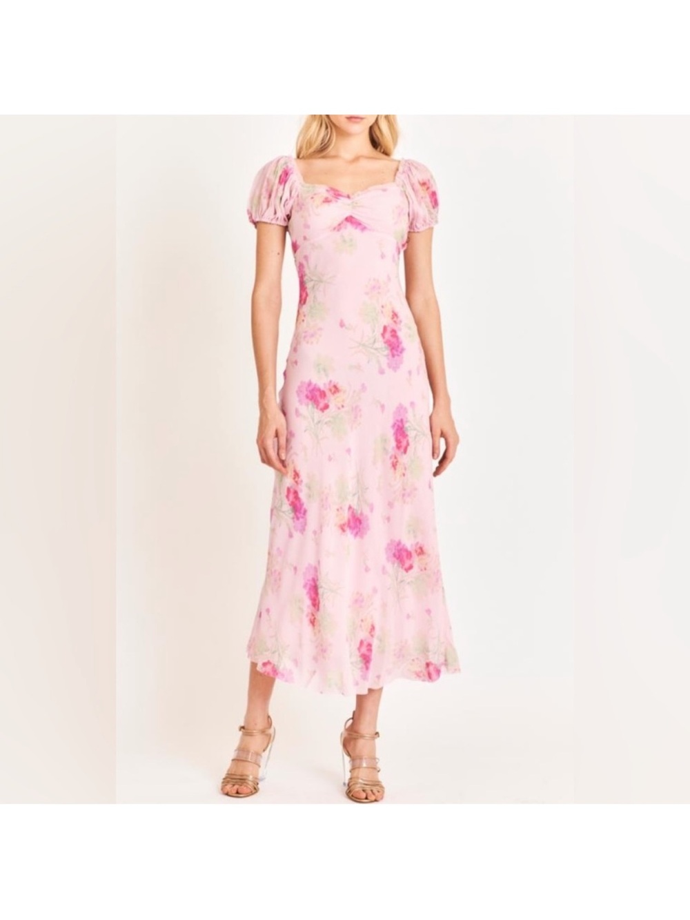 Love Shack Fancy Madara Floral Maxi Dress Pink size medium